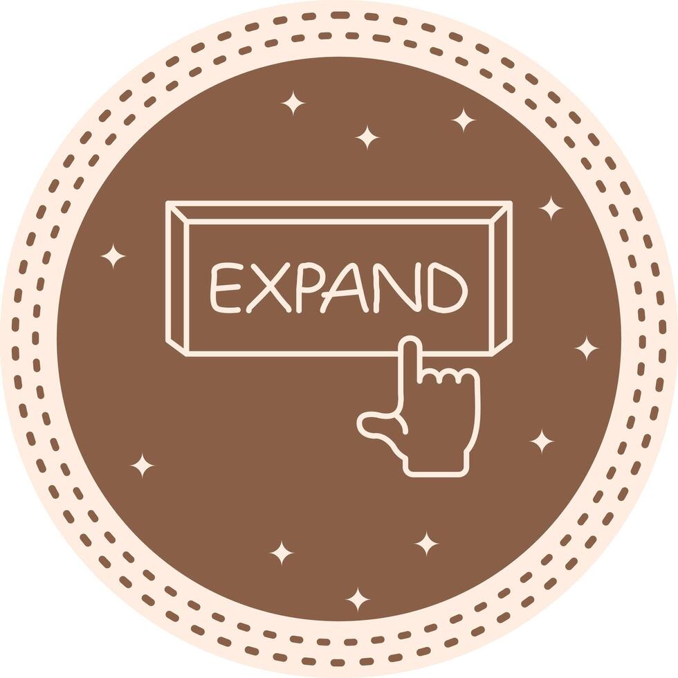 Expand Finger Tap Button Streamlined Visual Design Layout vector