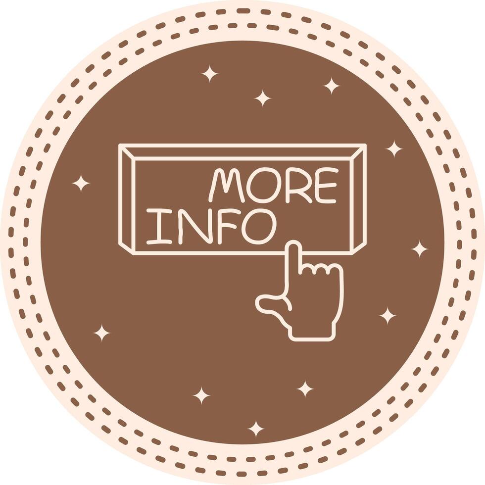 More Info Finger Tap Button Balanced Digital Design Feature vector
