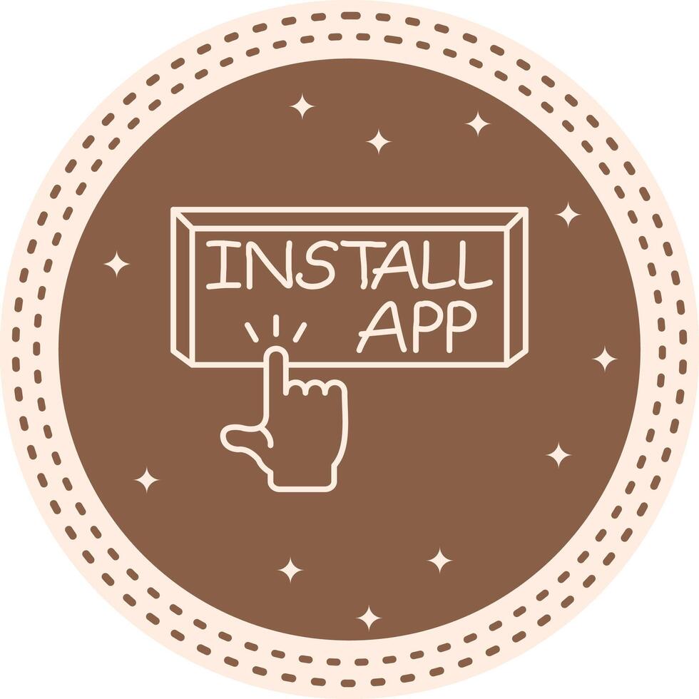 Install App Finger Tap Button Unique Web Graphic Asset vector