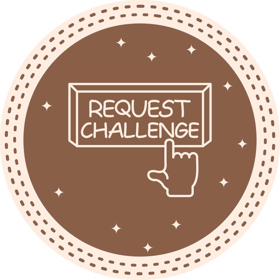 Request Challenge Finger Tap Button Optimized Clean Graphic Asset vector