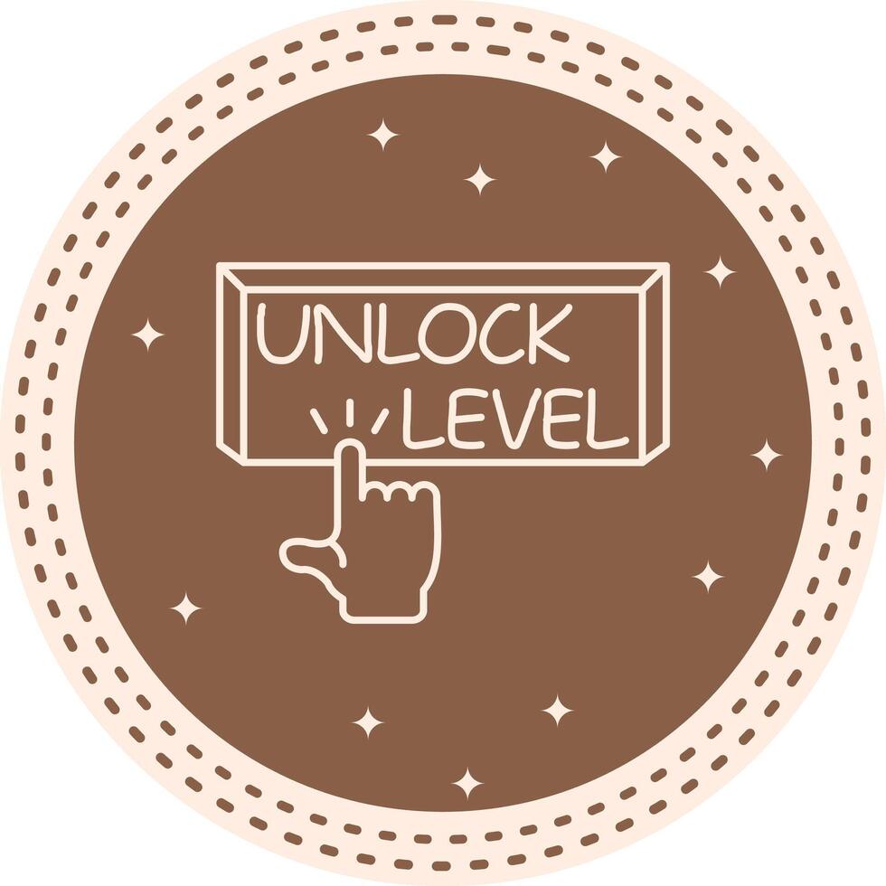 Unlock Level Finger Tap Button Optimized Mobile UI Graphic vector