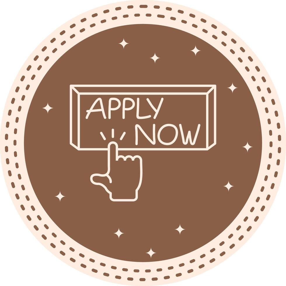 Apply Now Finger Tap Button Sharp Web Graphic Illustration vector
