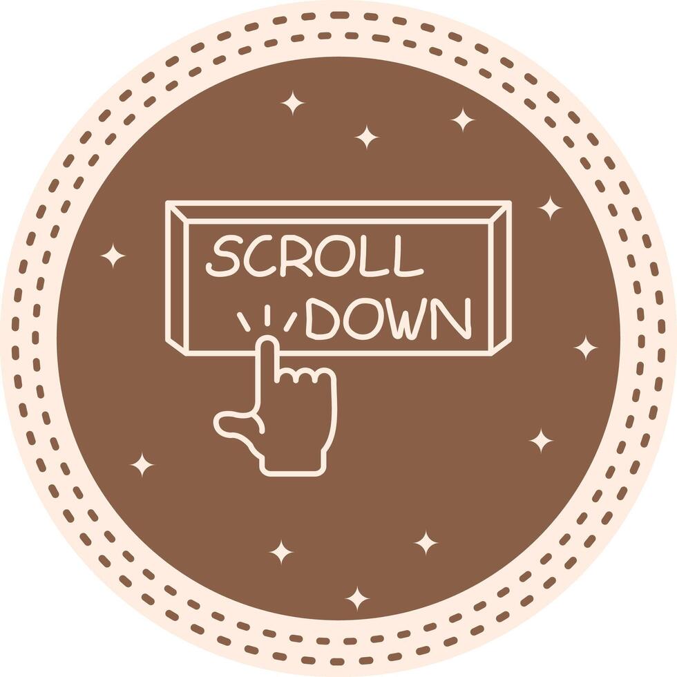 Scroll Down Finger Tap Button Streamlined Visual Design Layout vector