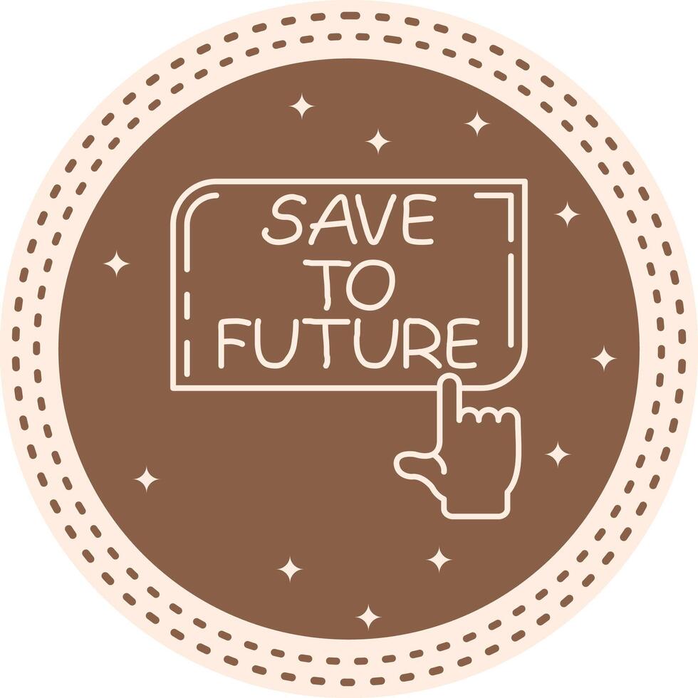 Save for Future Finger Tap Button Interactive UX Graphic Object vector