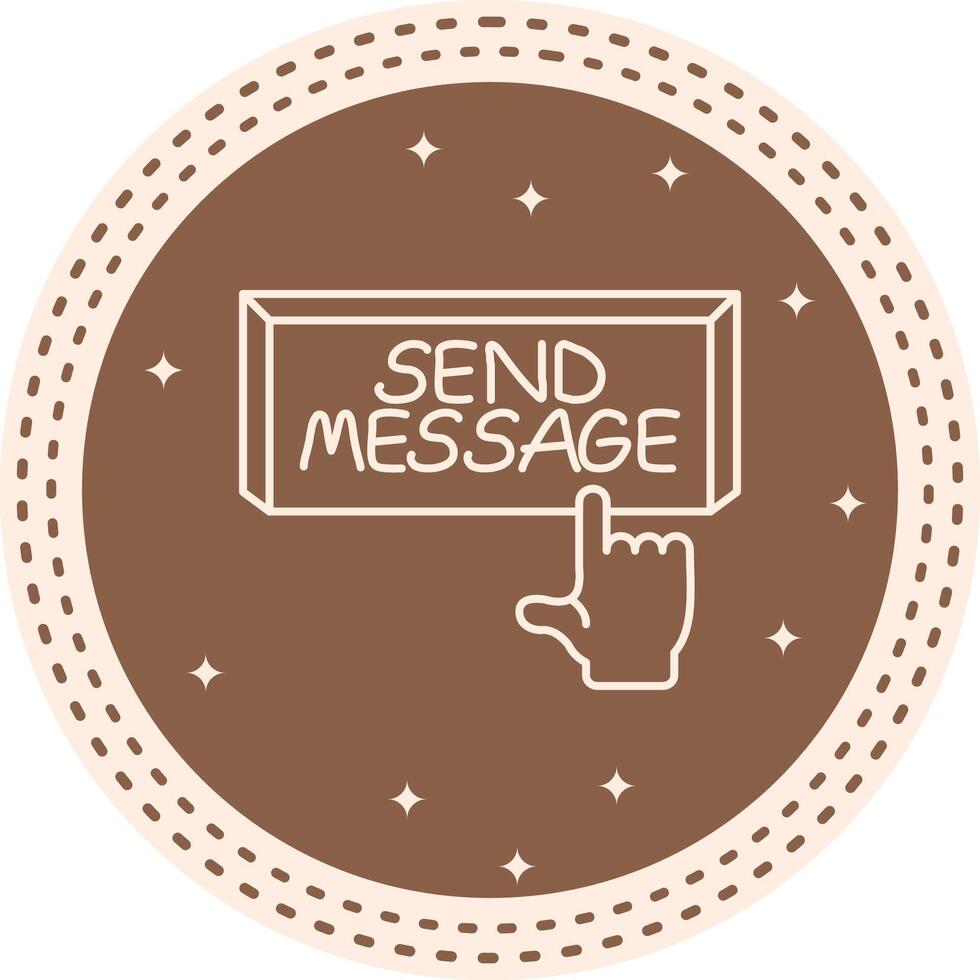 Send Message Finger Tap Button Dynamic Mobile App Graphic vector