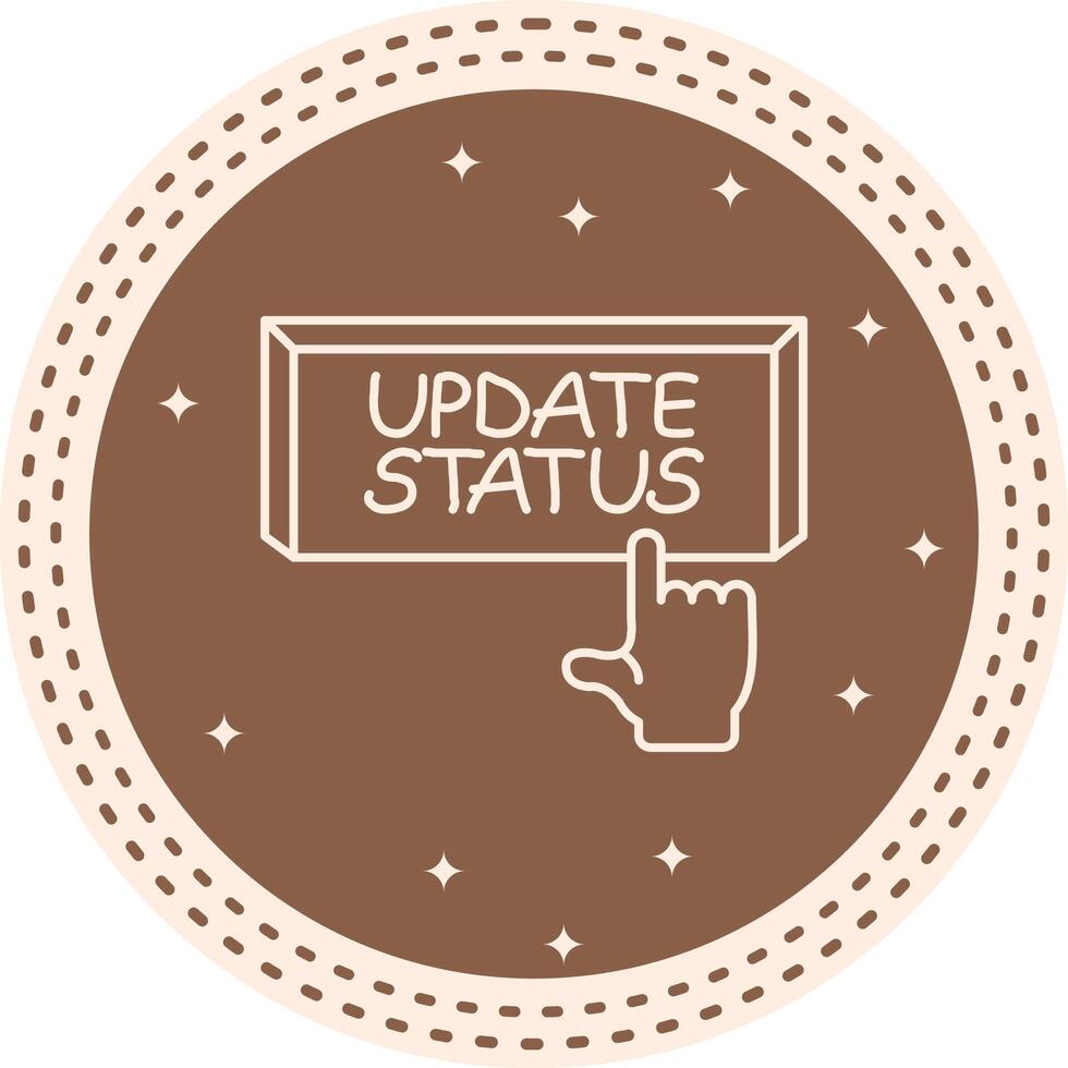 Update Status Finger Tap Button Streamlined UX Design Symbol vector
