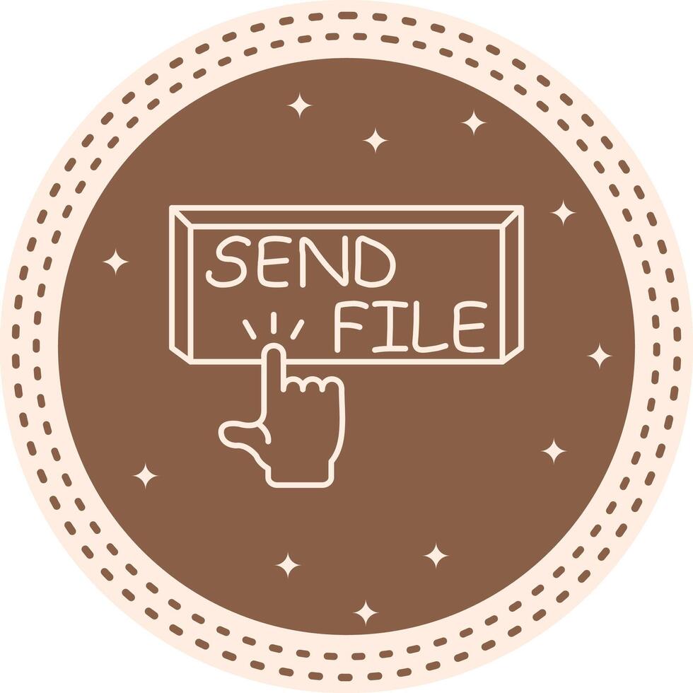 Send File Finger Tap Button Optimized Clean Graphic Asset vector