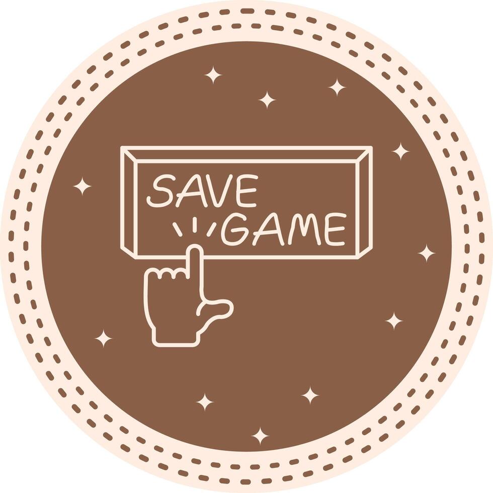 Save Game Finger Tap Button Consistent Branding Design Symbol vector