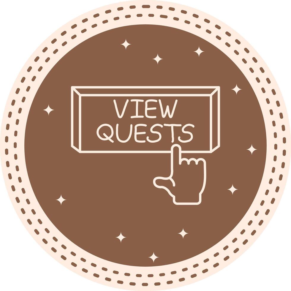View Quests Finger Tap Button Interactive Digital Art Symbol vector