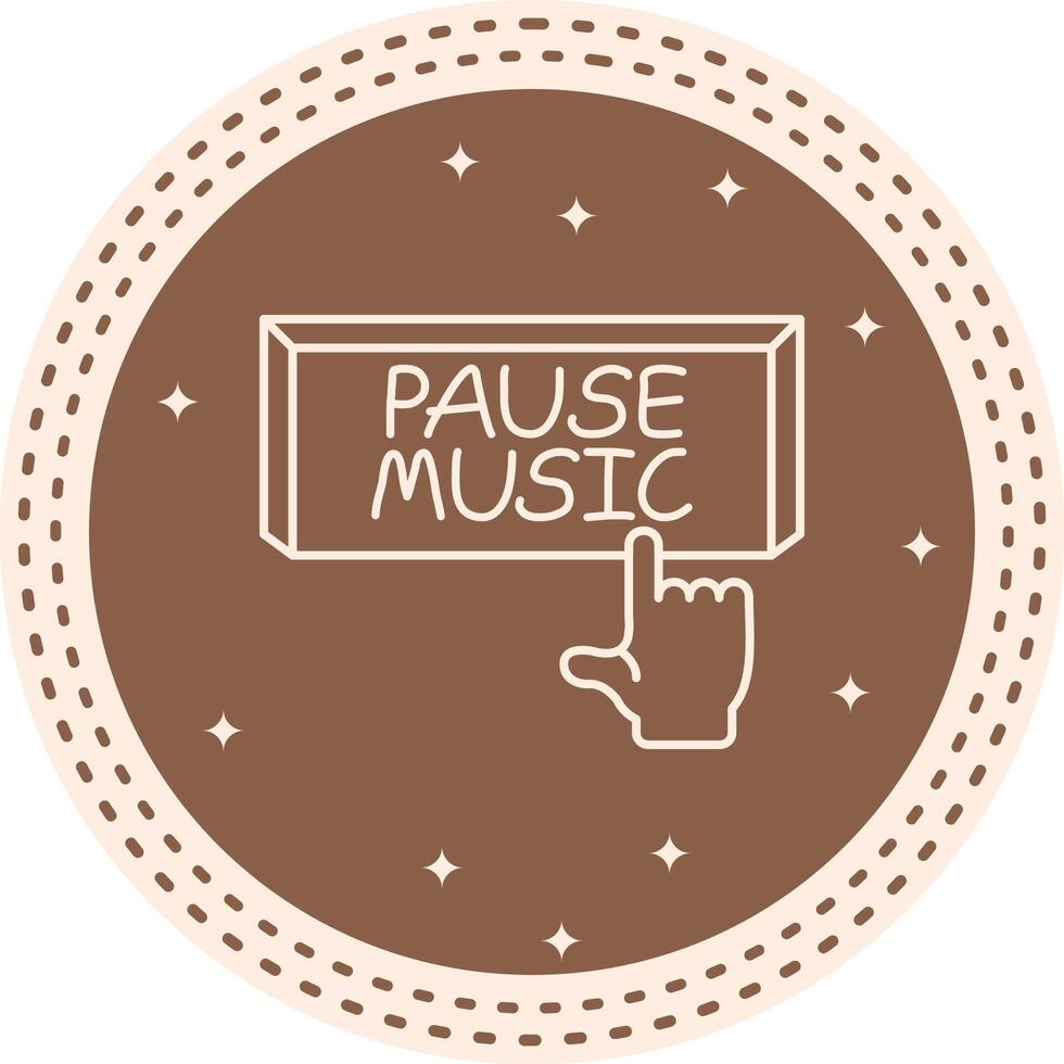 Pause Music Finger Tap Button Concise Graphic Art Layout vector
