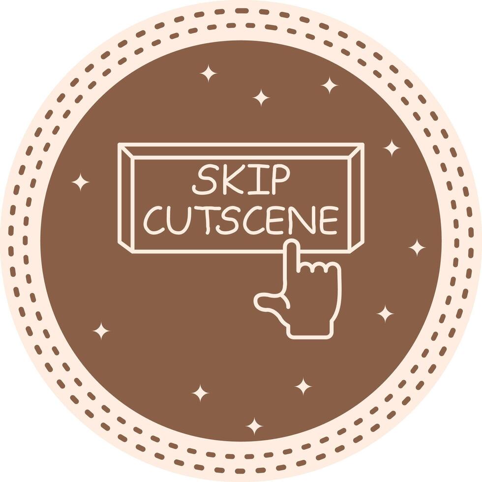 Skip Cutscene Finger Tap Button Versatile Flat Design Asset vector