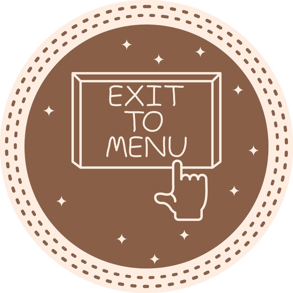 Exit to Menu Finger Tap Button Intuitive Digital Graphic Layout vector