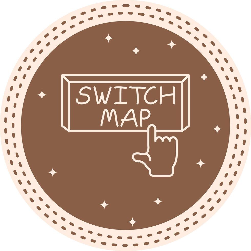 Switch Map Finger Tap Button Creative Flat Form vector
