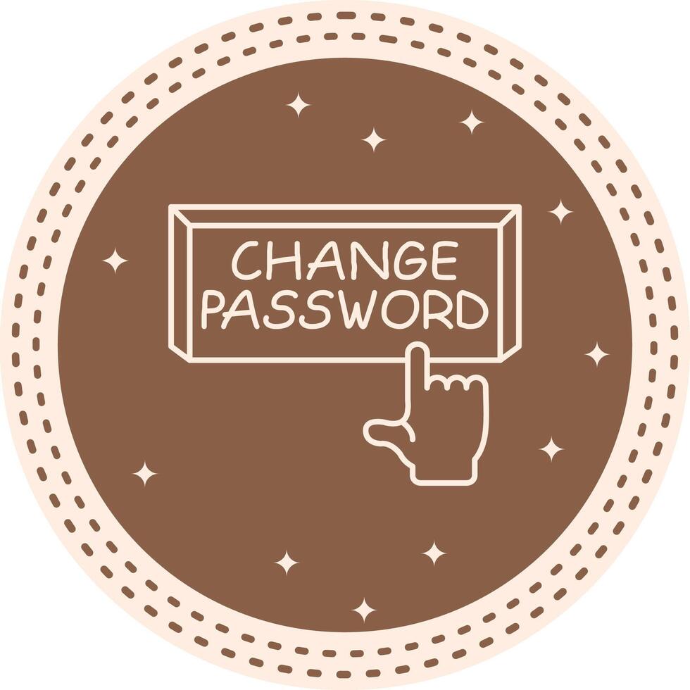 Change Password Finger Tap Button Stylized Modern Design Feature vector
