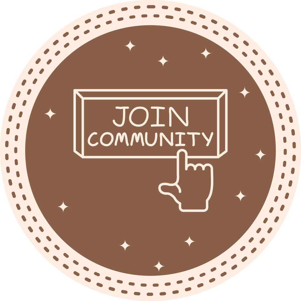 Join Community Finger Tap Button Clean User Experience Element vector