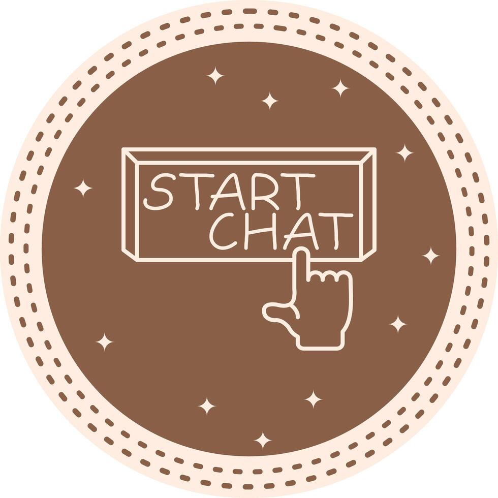 Start Chat Finger Tap Button Elegant User Interface Form vector