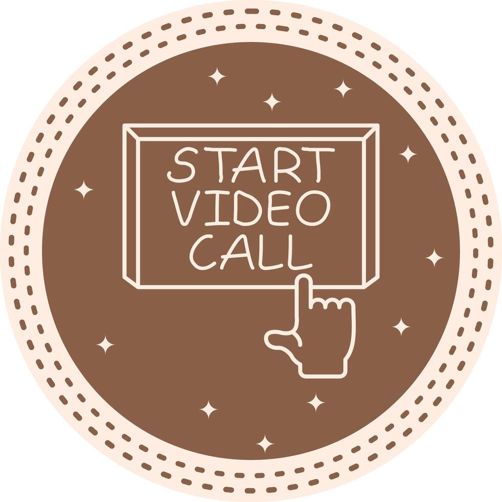 Start Call Finger Tap Button Clear User Experience Symbol vector