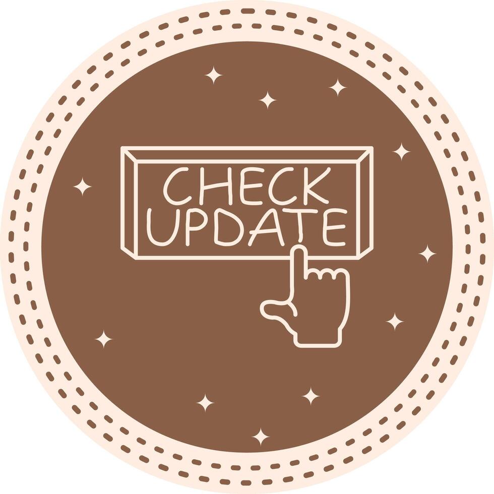 Check Update Finger Tap Button Printable Creative Design Object vector