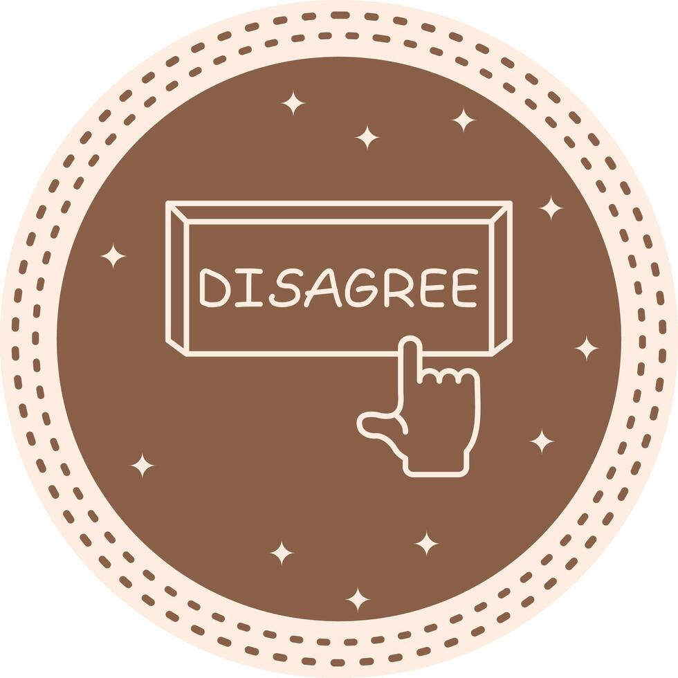 Disagree Finger Tap Button Sharp Minimal Graphic vector