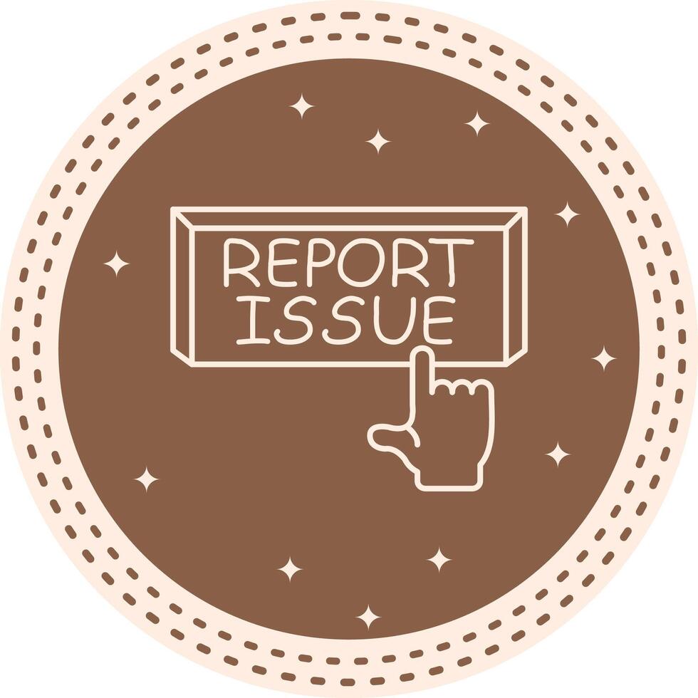 Report Issue Finger Tap Button Compact Mobile Graphic Element vector