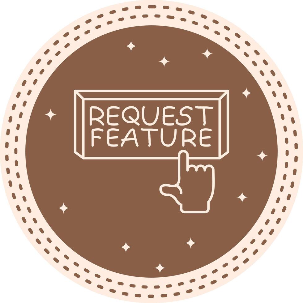 Request Feature Finger Tap Button Interactive Product Graphic Asset vector