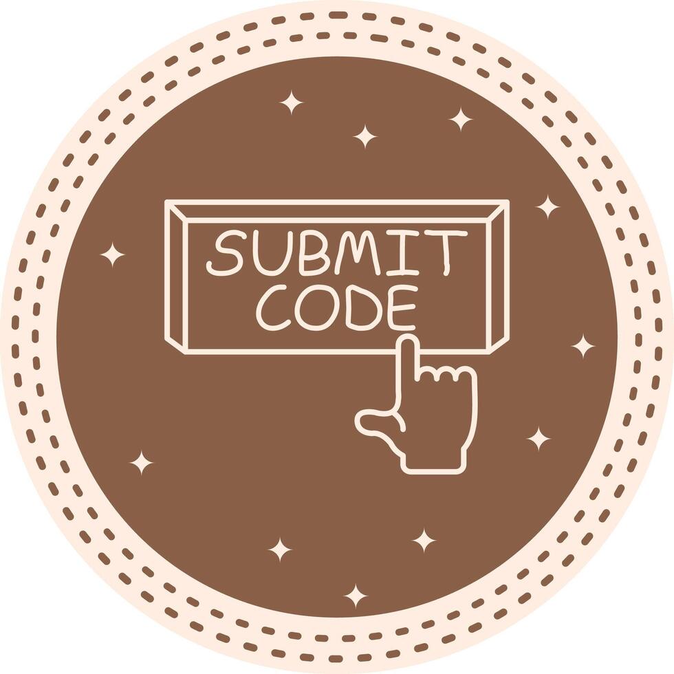 Submit Code Finger Tap Button Intuitive Digital Graphic Layout vector
