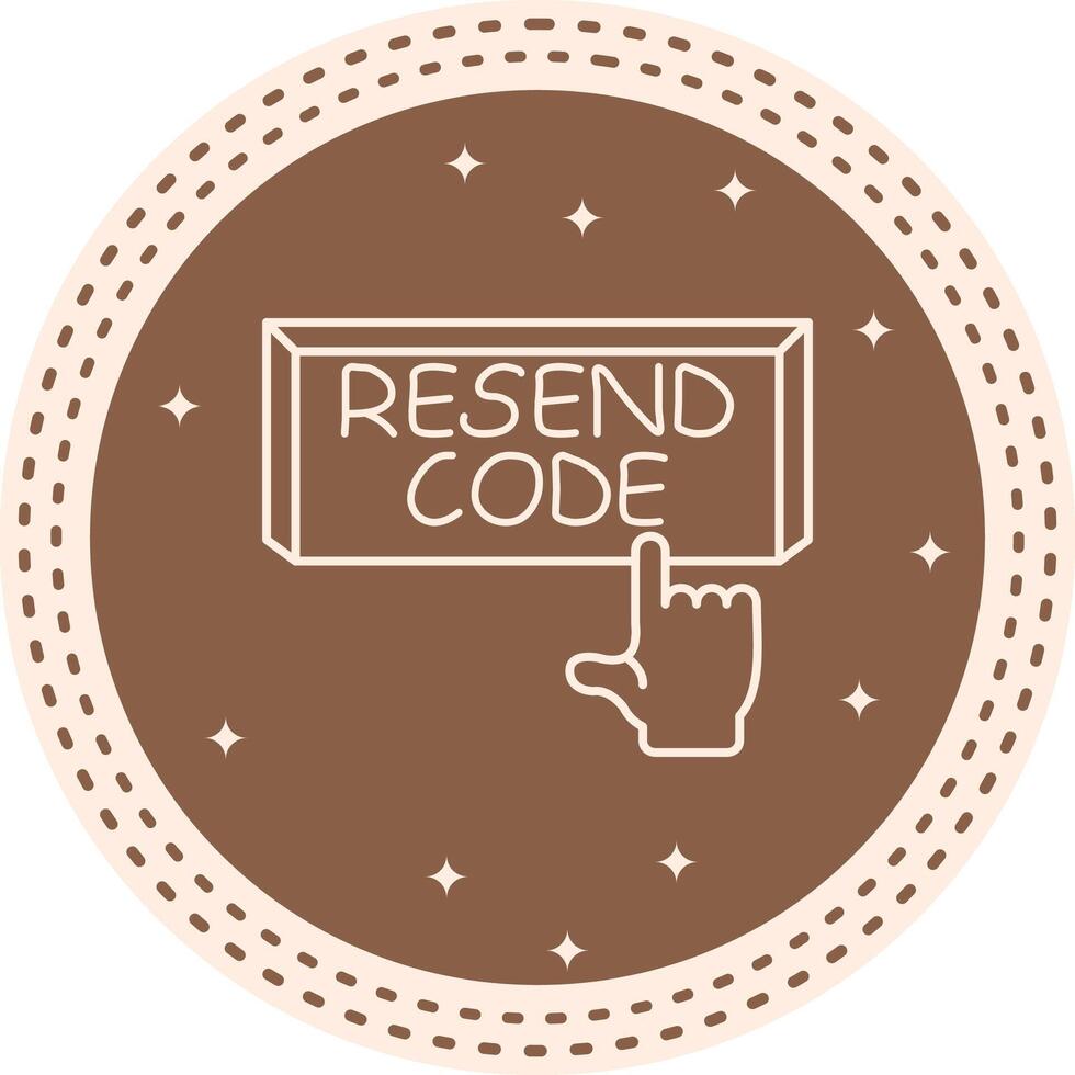Resend Code Finger Tap Button Interactive Digital Art Symbol vector