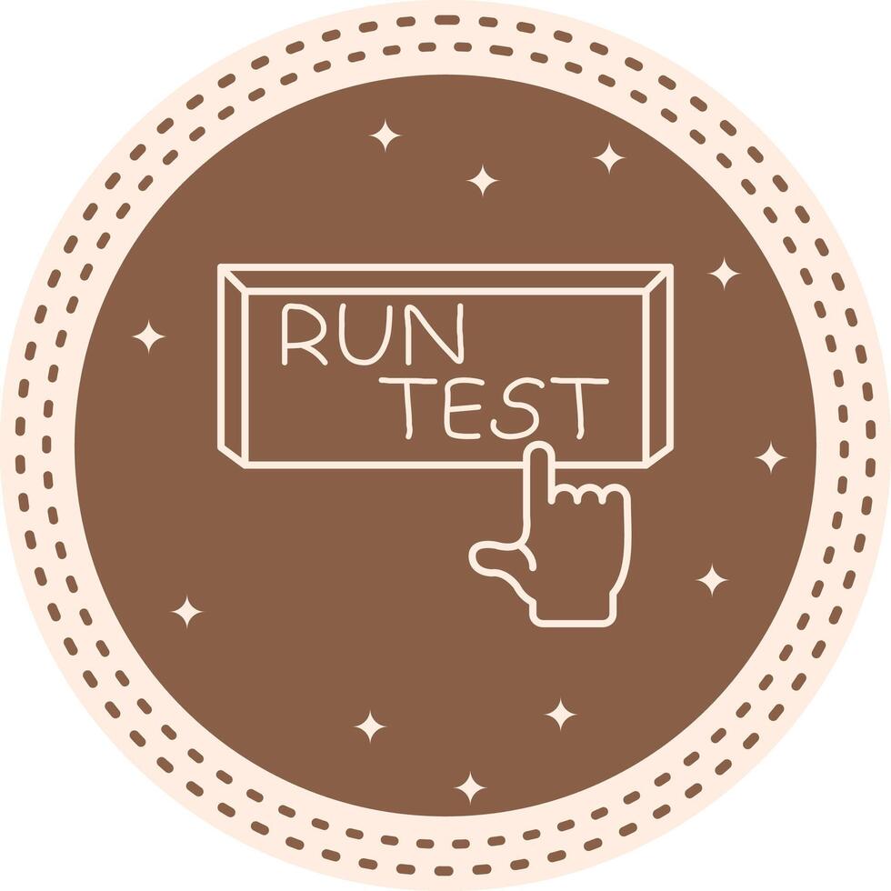 Run Test Finger Tap Button Interactive Digital Art Symbol vector