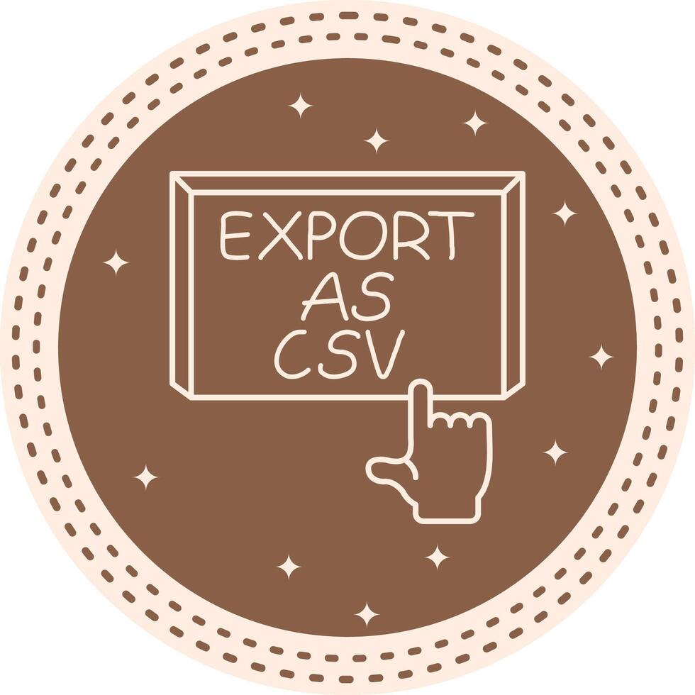 Export as CSV Finger Tap Button Balanced Flat Symbol vector