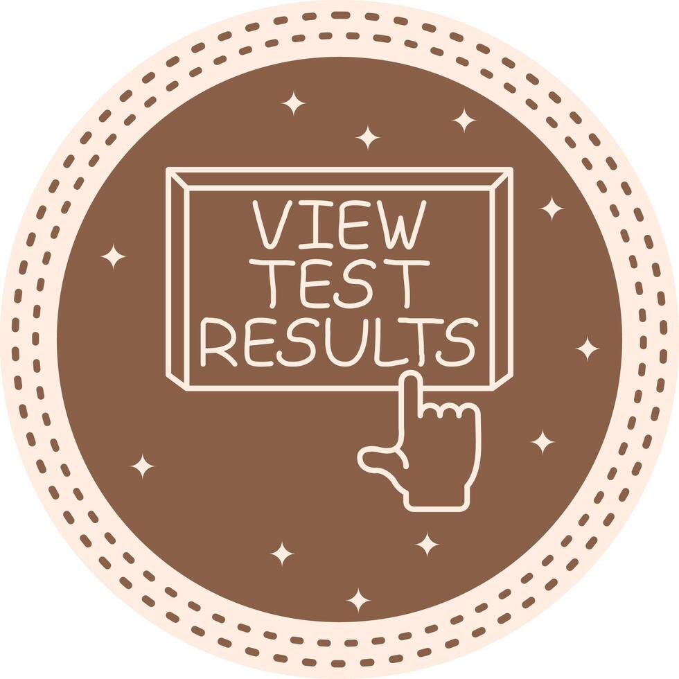 View Test Results Finger Tap Button Abstract Modern Graphic Object vector