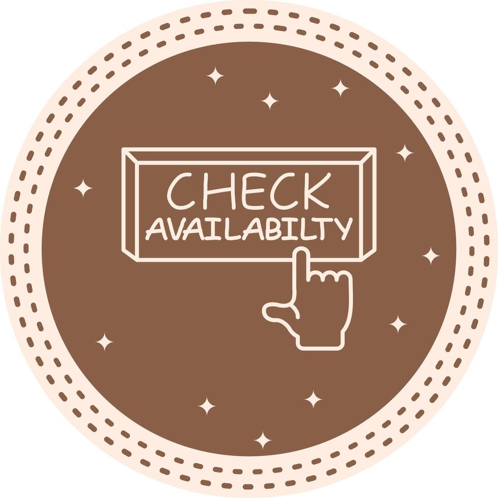 Check Availability Finger Tap Button Interactive Product Graphic Asset vector