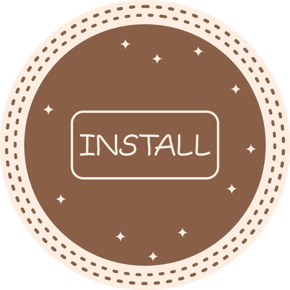 Install Slim Button Strong Flat Graphic Mark vector