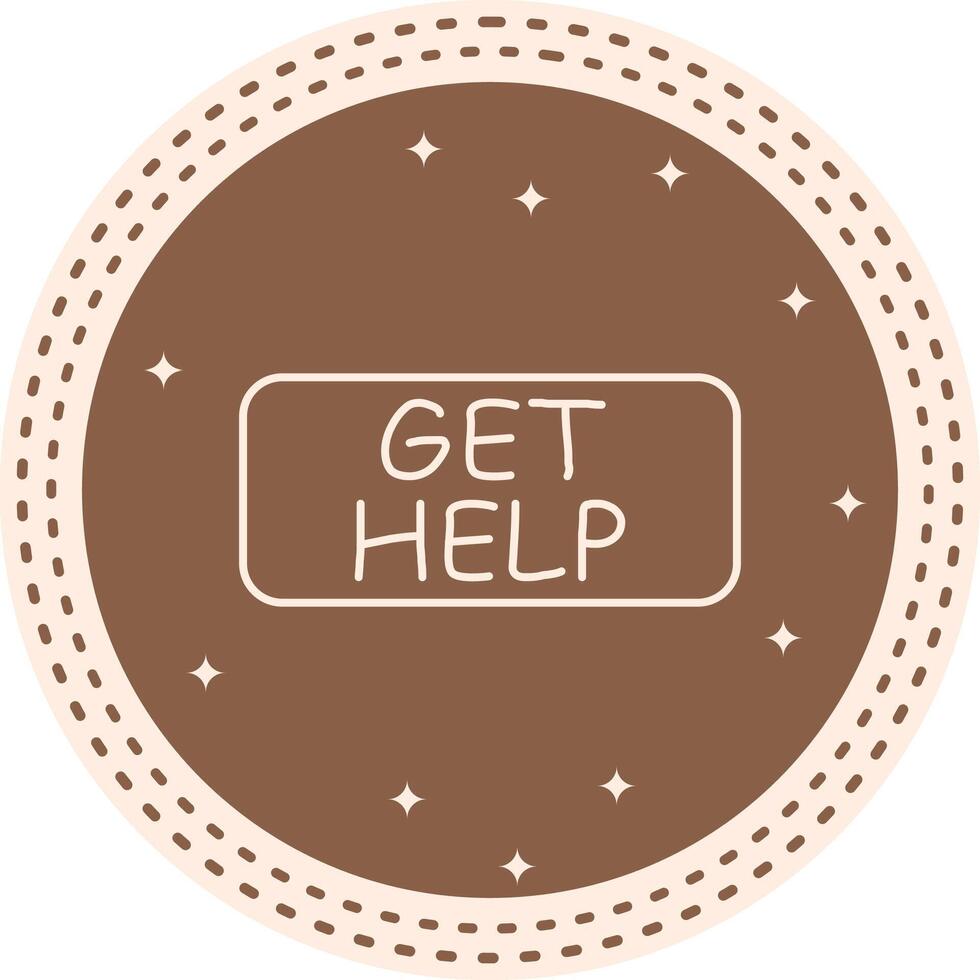 Get Help Slim Button Unique Web Design Illustration vector