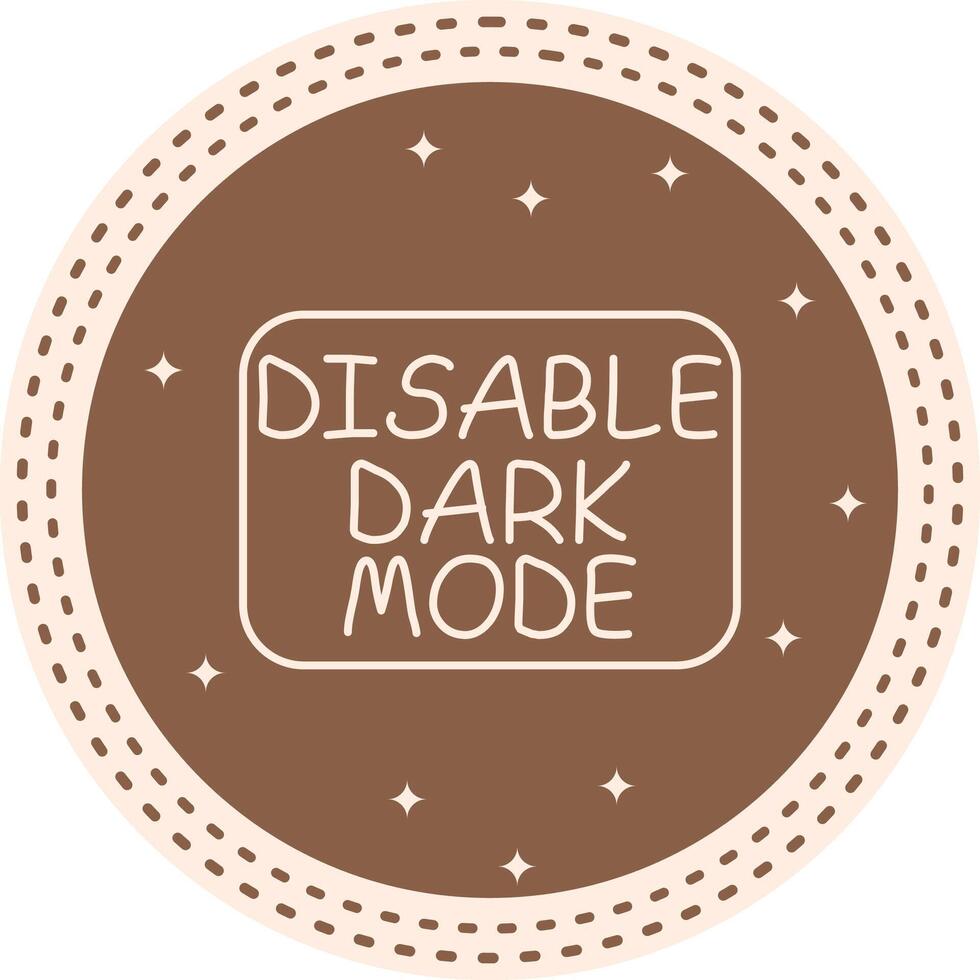 Disable Dark Mode Slim Button Sharp Web Graphic Illustration vector