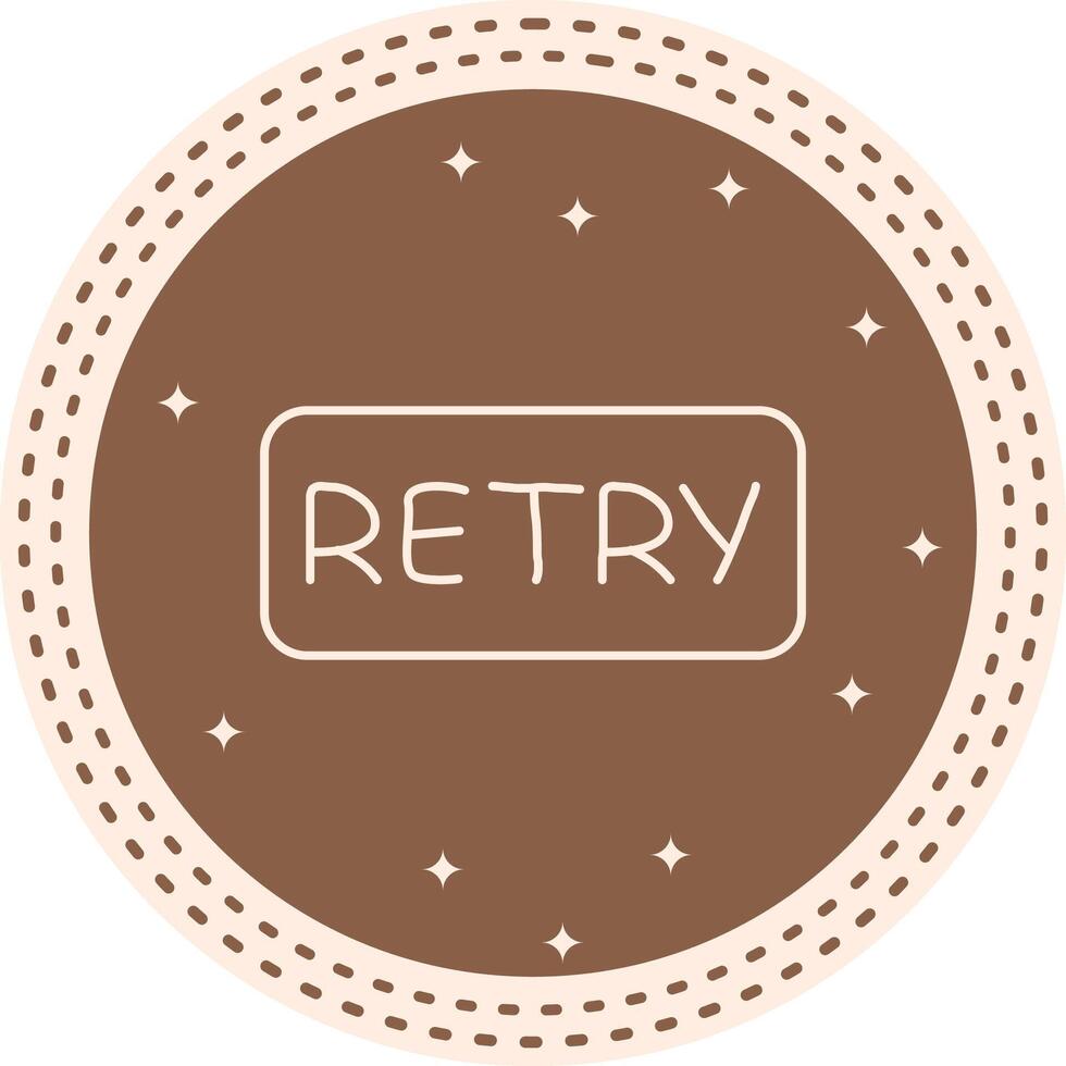 Retry Slim Button Fluid Abstract Graphic Shape vector