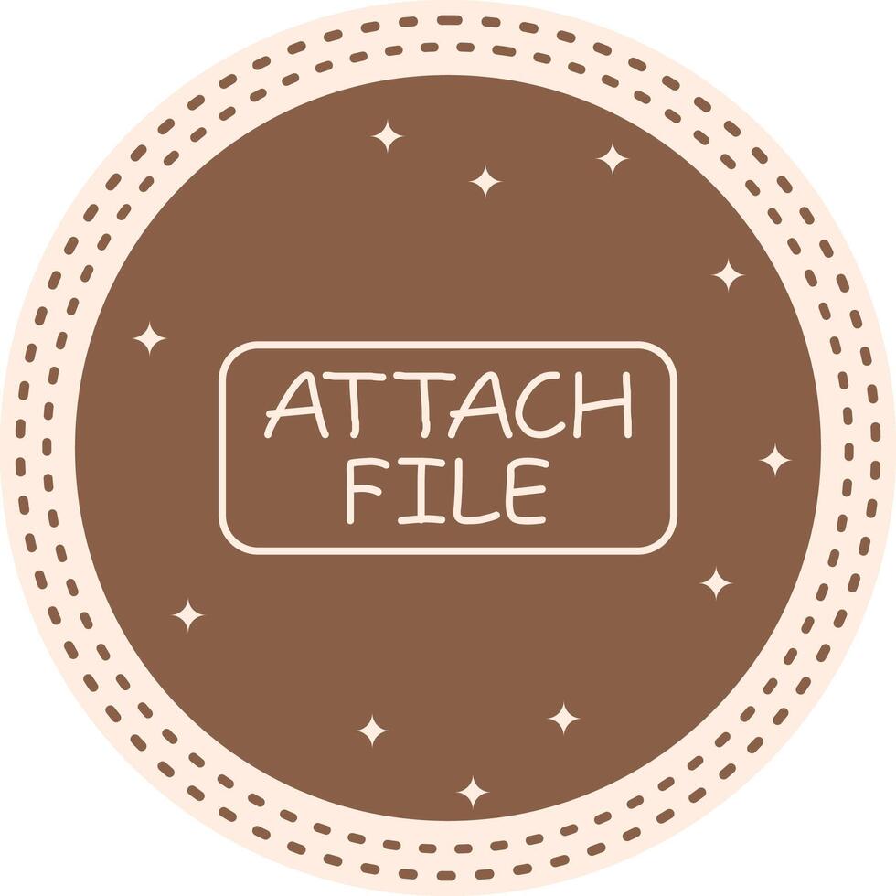 Attach File Slim Button Functional UI Graphic Element vector