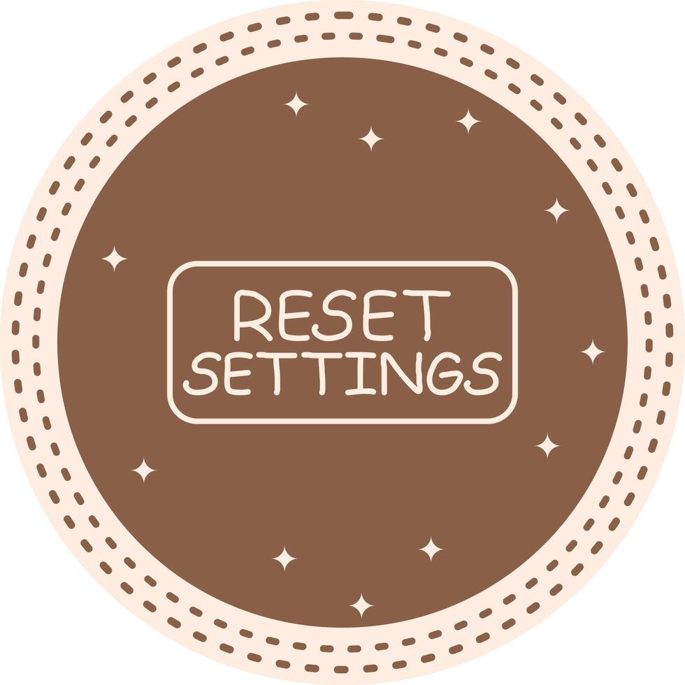 Reset Settings Slim Button Interactive Product Graphic Asset vector
