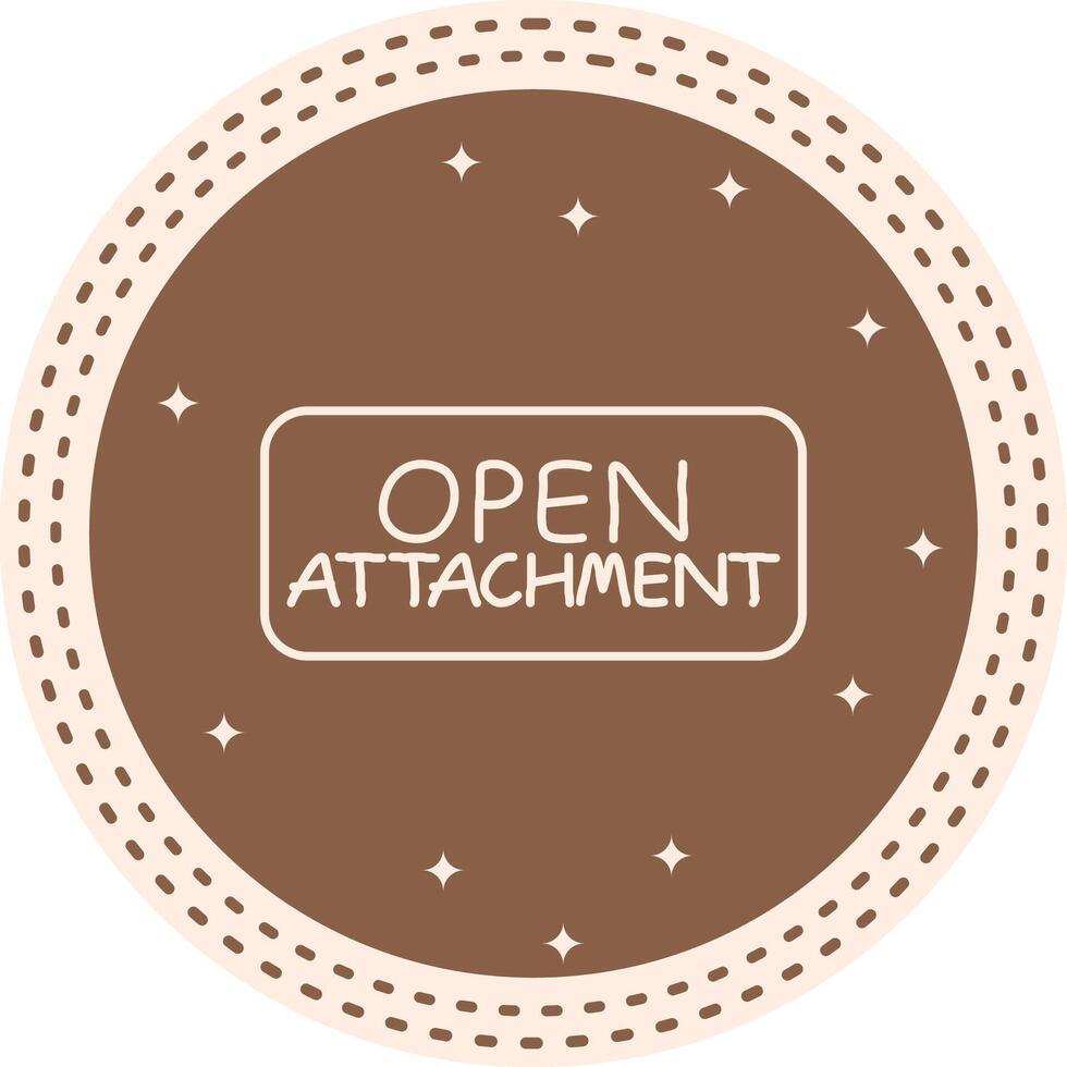 Open Attachment Slim Button Minimal Clean Graphic Object vector