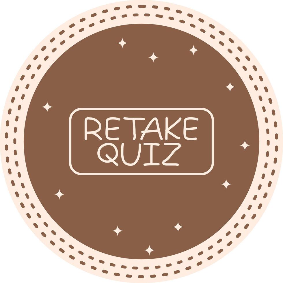 Retake Quiz Slim Button Scalable Creative Design Object vector