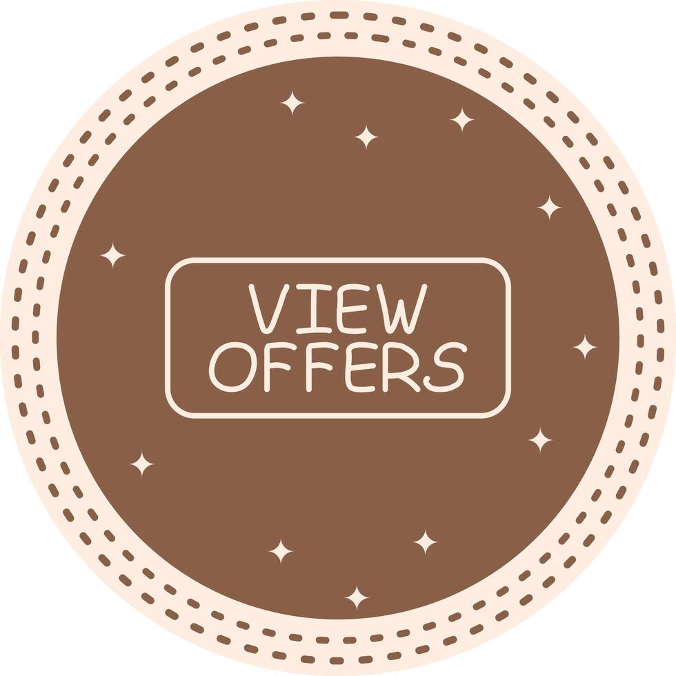 View Offers Slim Button Interactive UX Graphic Object vector