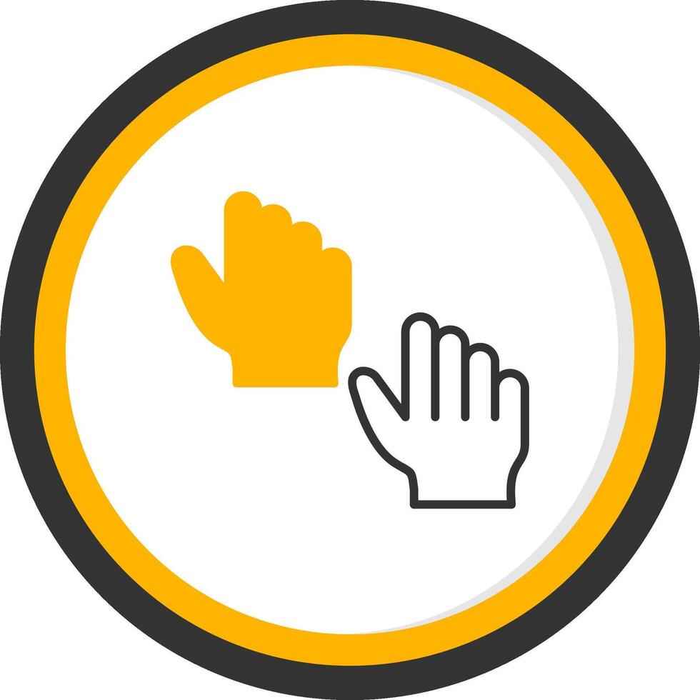 Sense of Touch Icon Line Two Color Circle vector