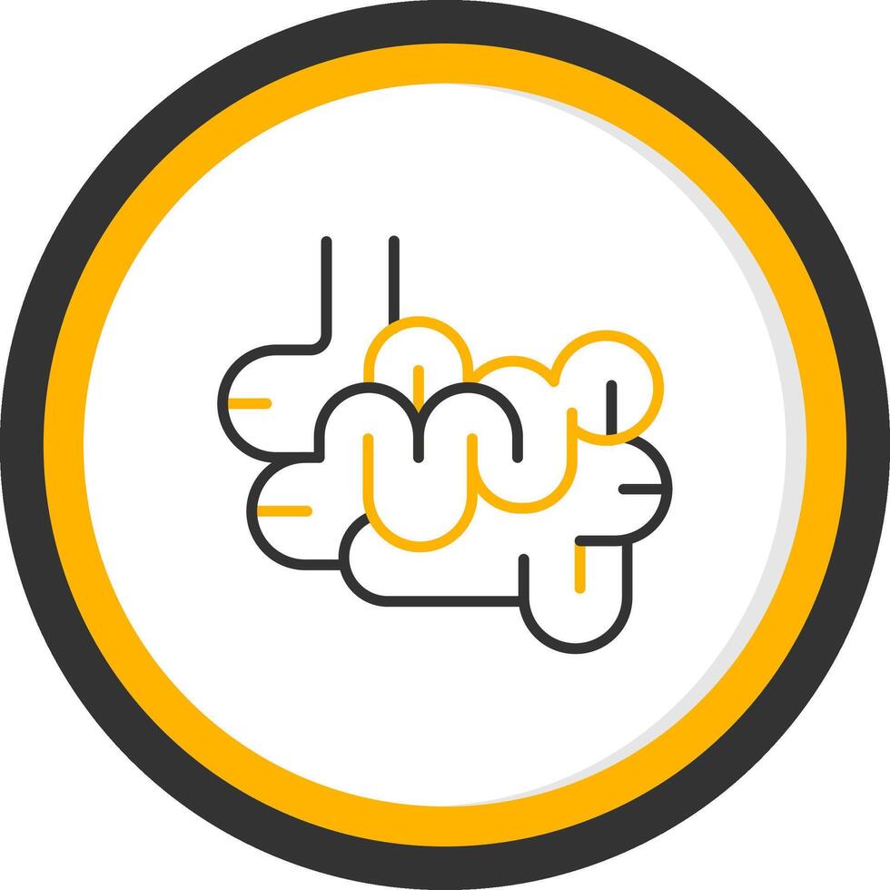 Small Intestine Pathway Line Two Color Circle vector