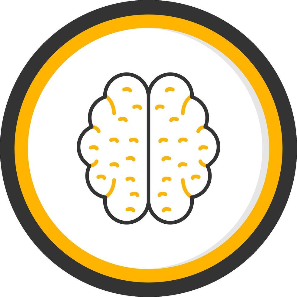 Human Brain Cognitive Function Line Two Color Circle vector
