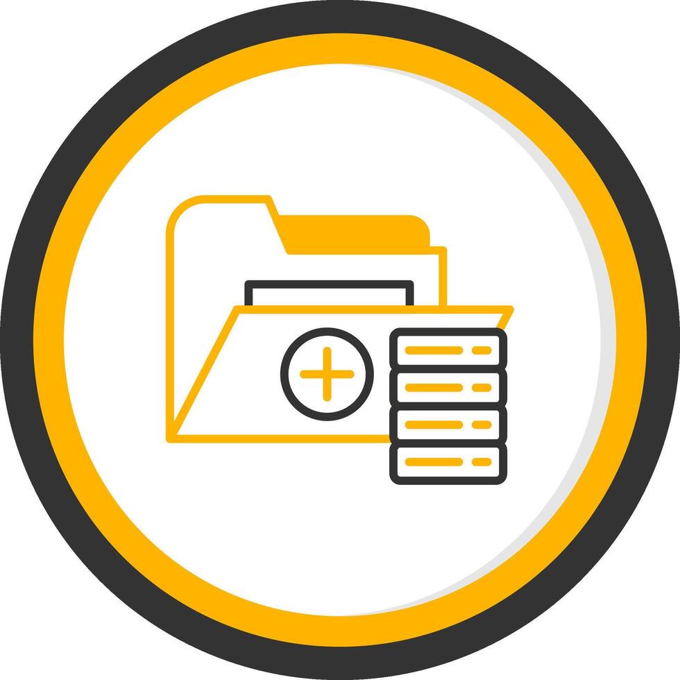 Database Storage Folder Line Two Color Circle vector