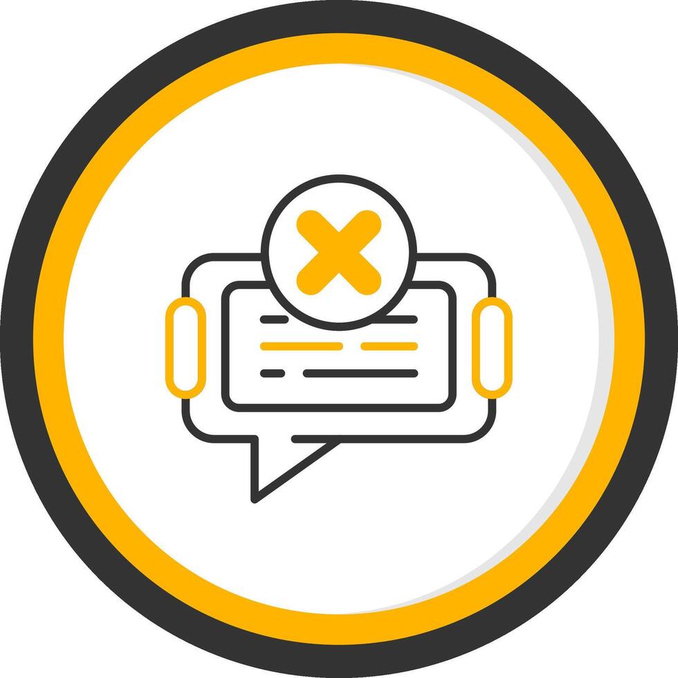 Delete Chat Message Line Two Color Circle vector