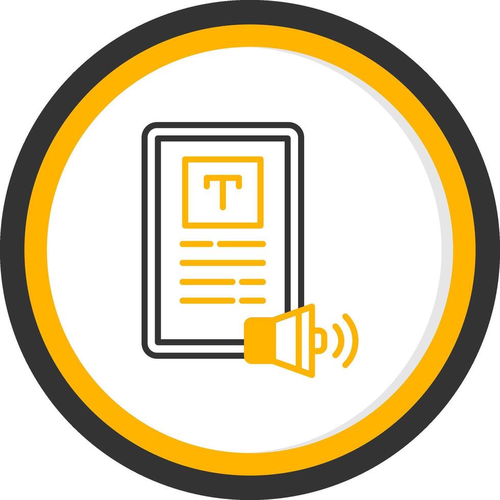 texto a habla dispositivo línea dos color circulo vector