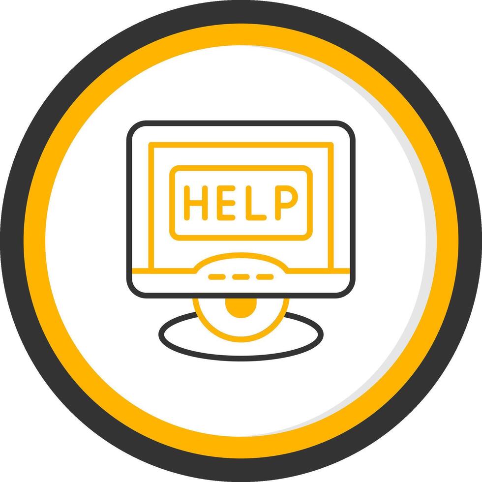 Help Assistance Guide Line Two Color Circle vector