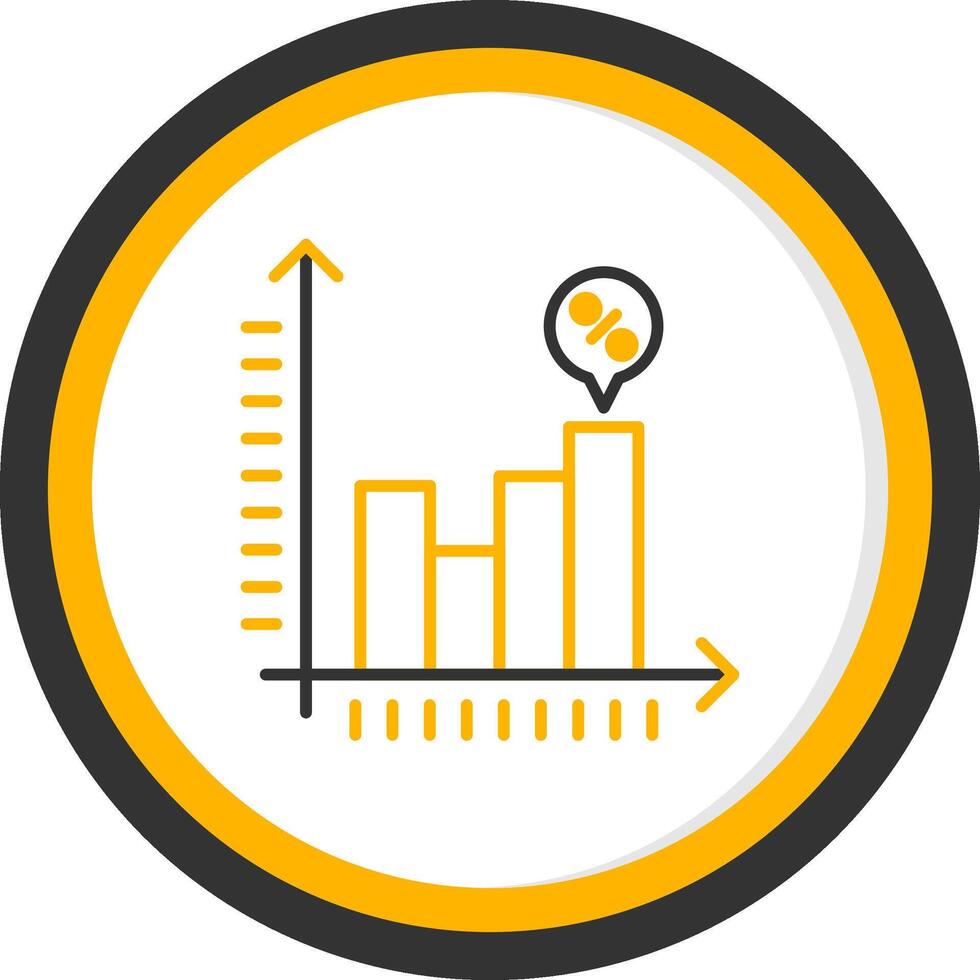 porcentaje valor gráfico línea dos color circulo vector