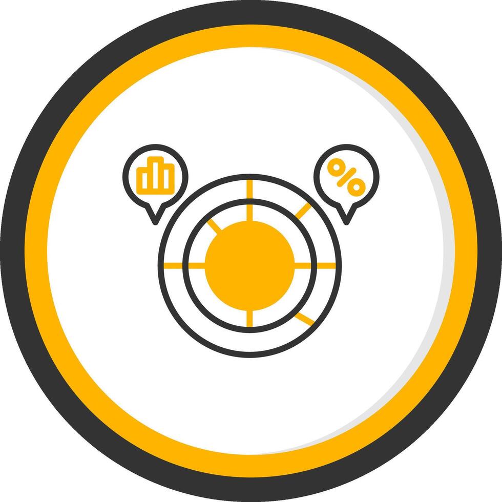 Circular Data Graph Line Two Color Circle vector