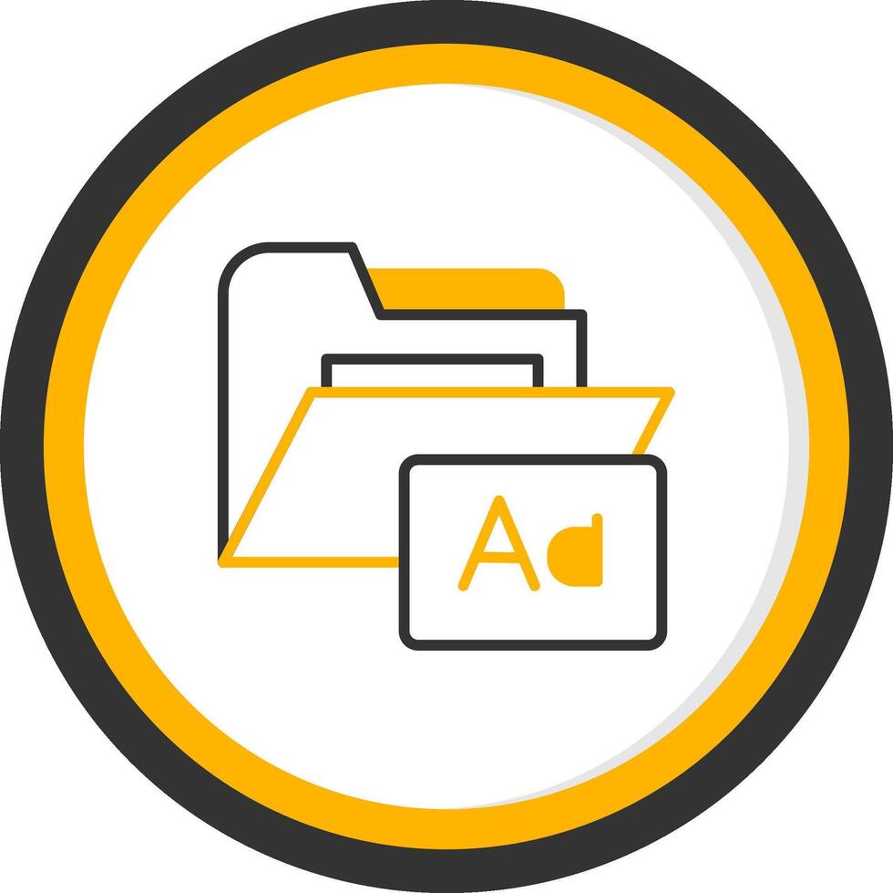 Custom Folder Font Line Two Color Circle vector